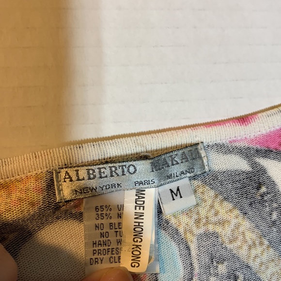 ALBERTO MAKALI Black White Sequin Bead Embellished Sweater size Medium - Picture 3 of 7